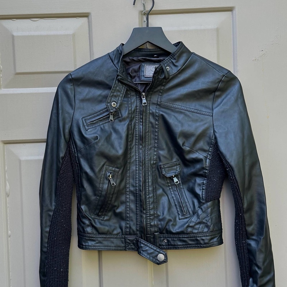 Womens Cropped Leather Jacket CI sono